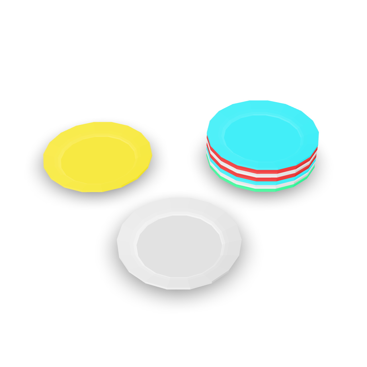 Simple Plates Set 3D Model
