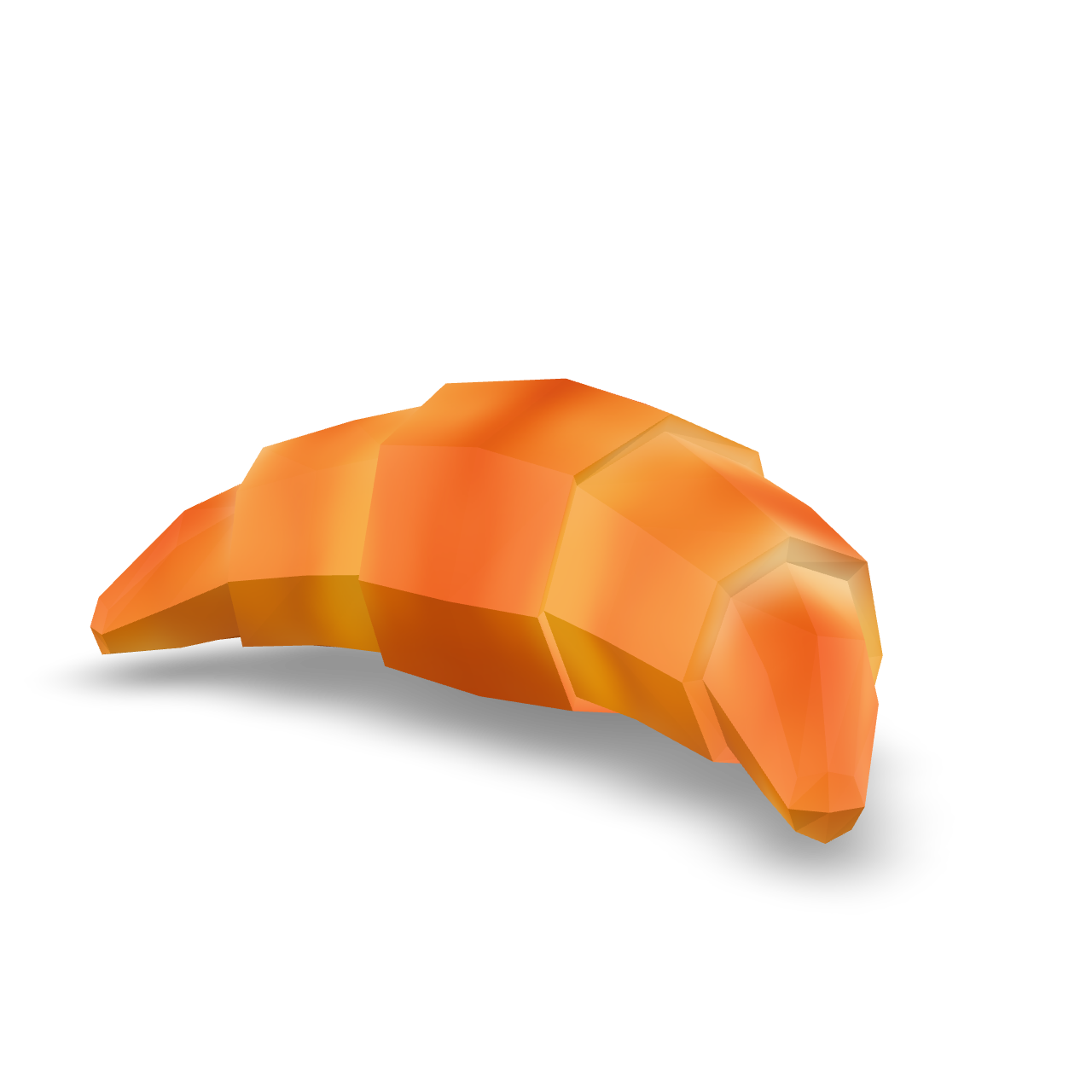 Low Poly Croissant 3D Model