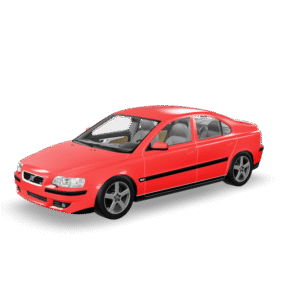 Red Sedan Car 3D Model