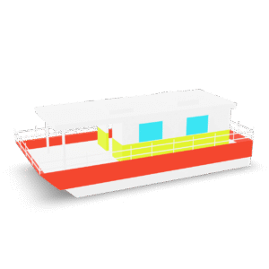 Cartoon Houseboat Model 3D Model