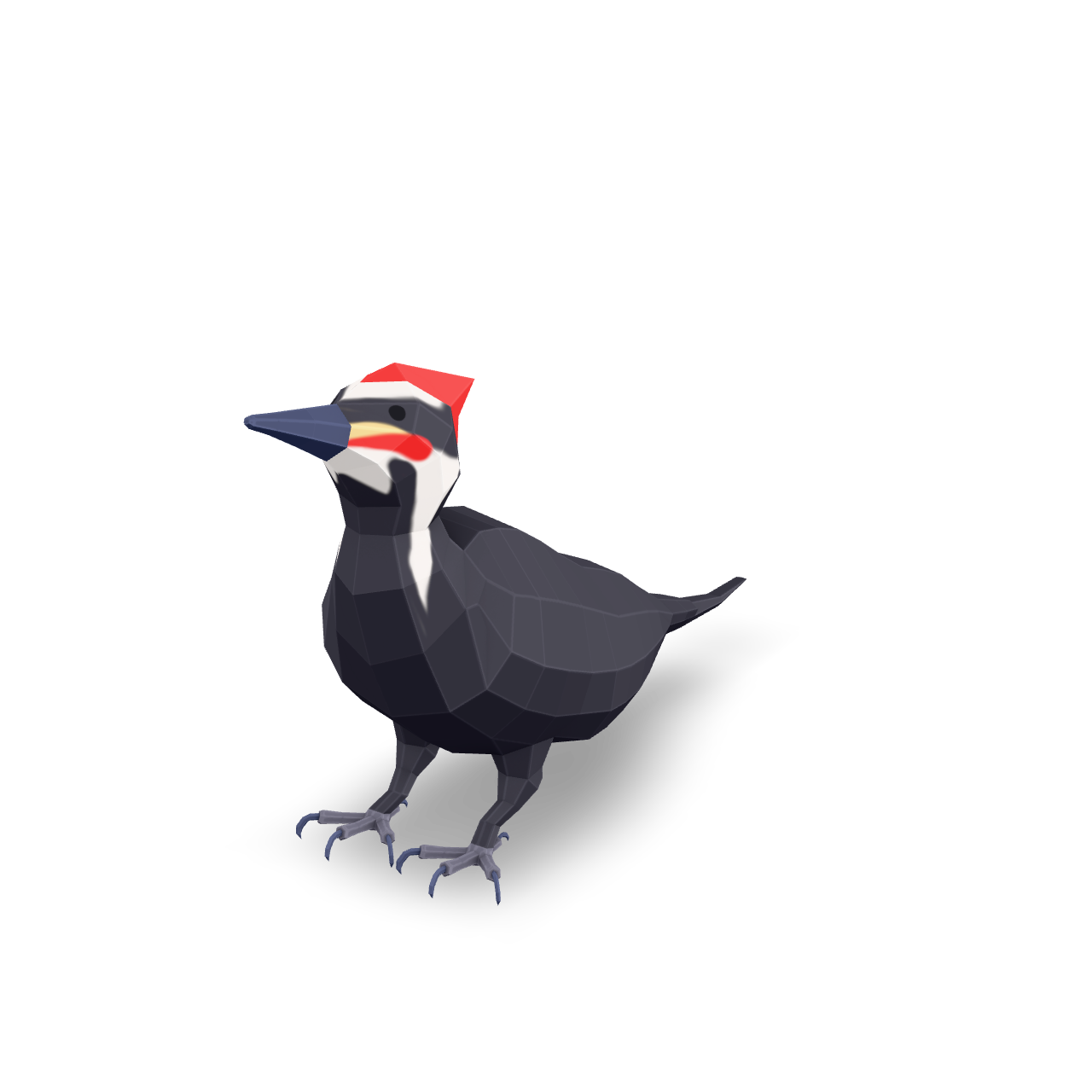 Low Poly Woodpecker 3D Model