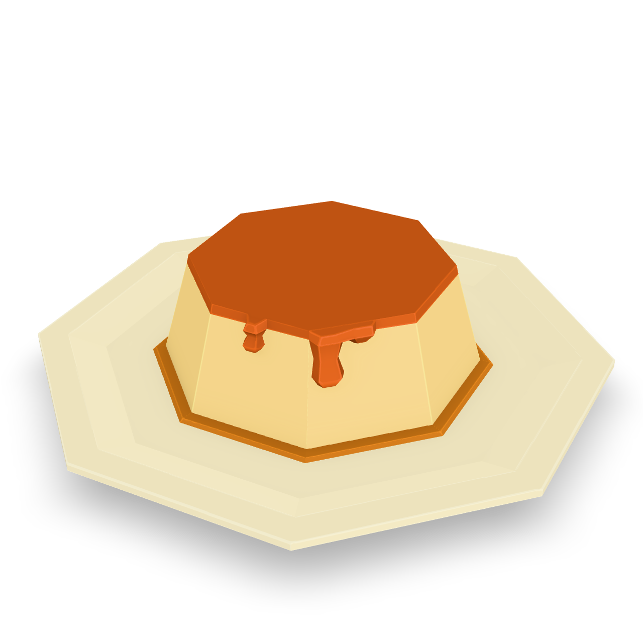 Low Poly Flan 3D Model
