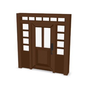 Wooden Panelled Door 3D Model