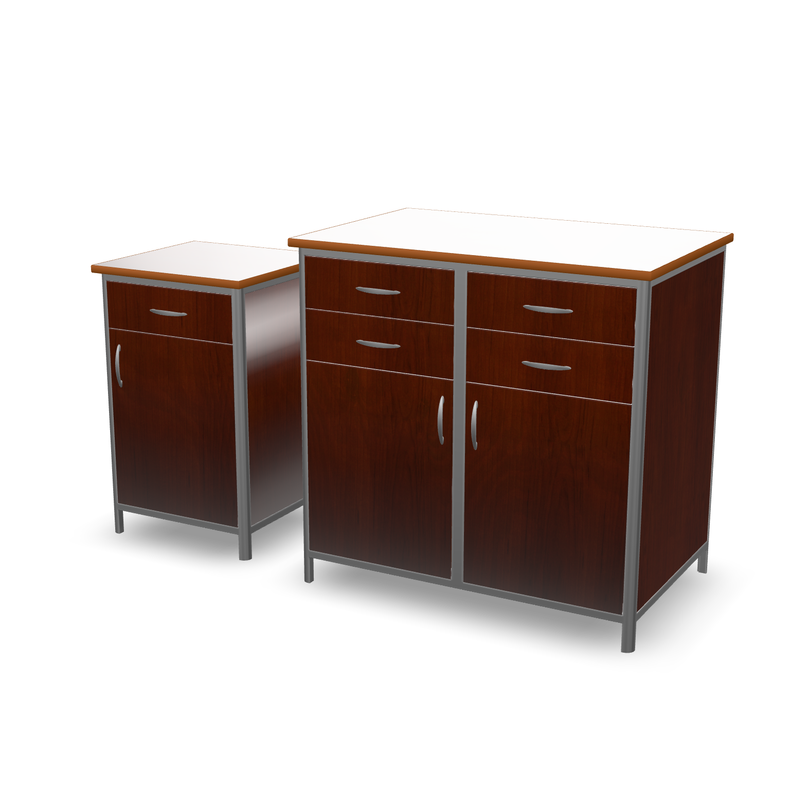 Wooden Cabinet Set 3D Model