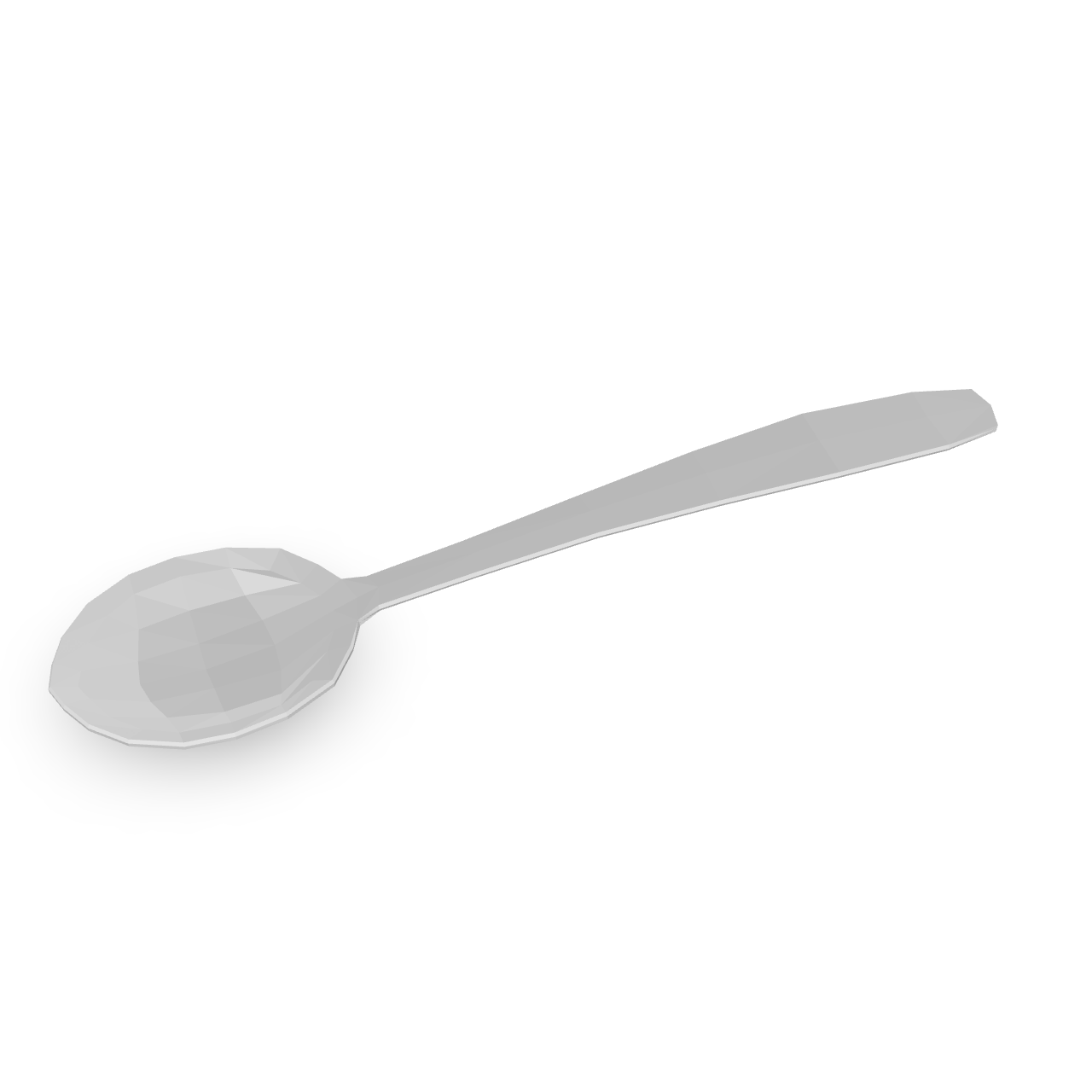 Simple Polygon Spoon 3D Model