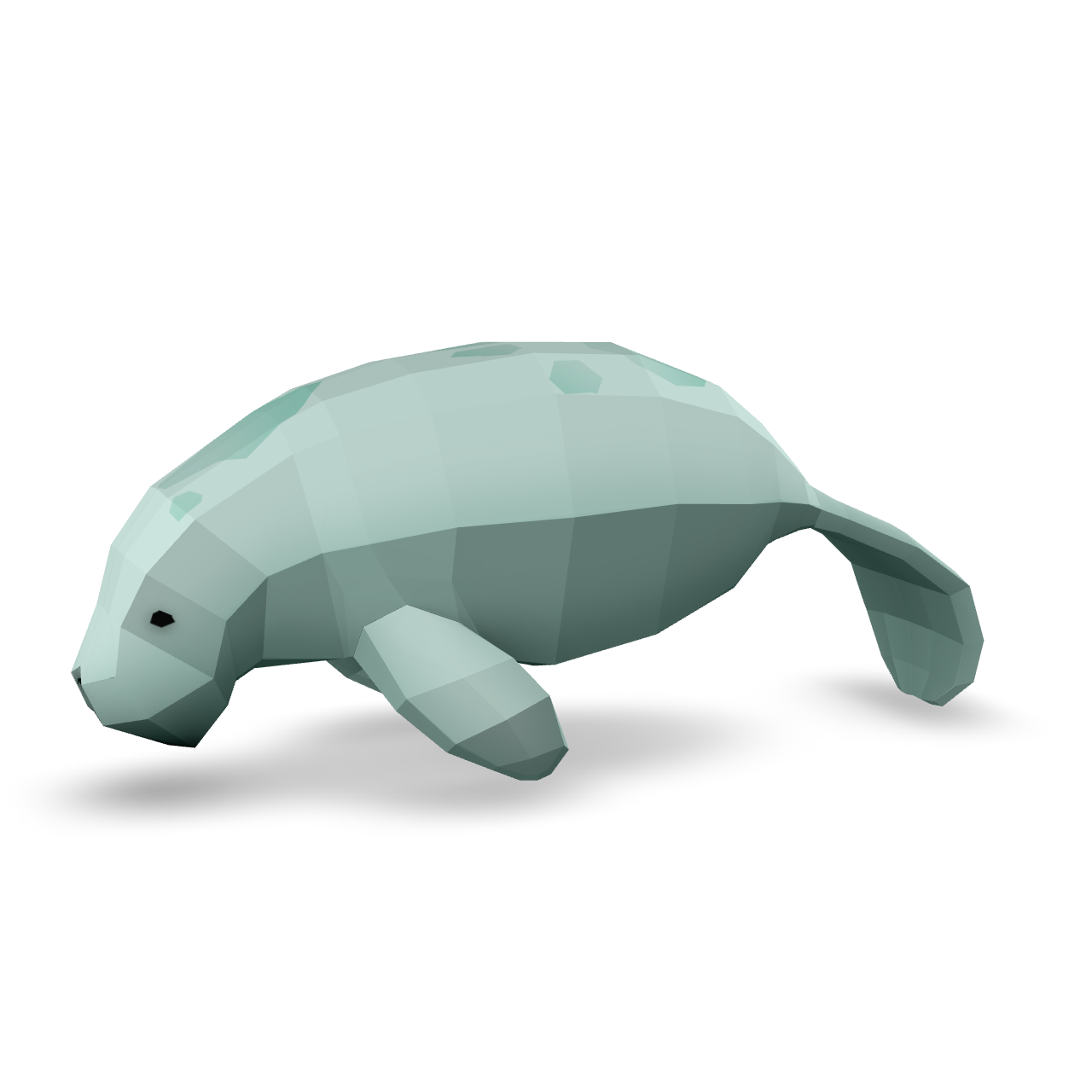 Low Poly Manatee 3D Model