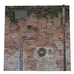 Urban Brick Wall 3D Model