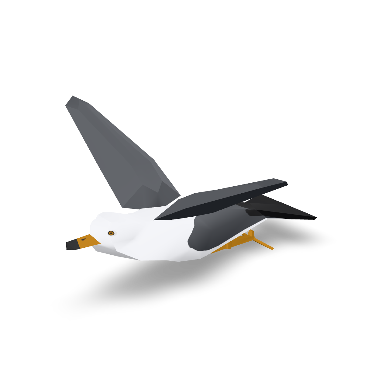 Low Poly Seagull 3D Model