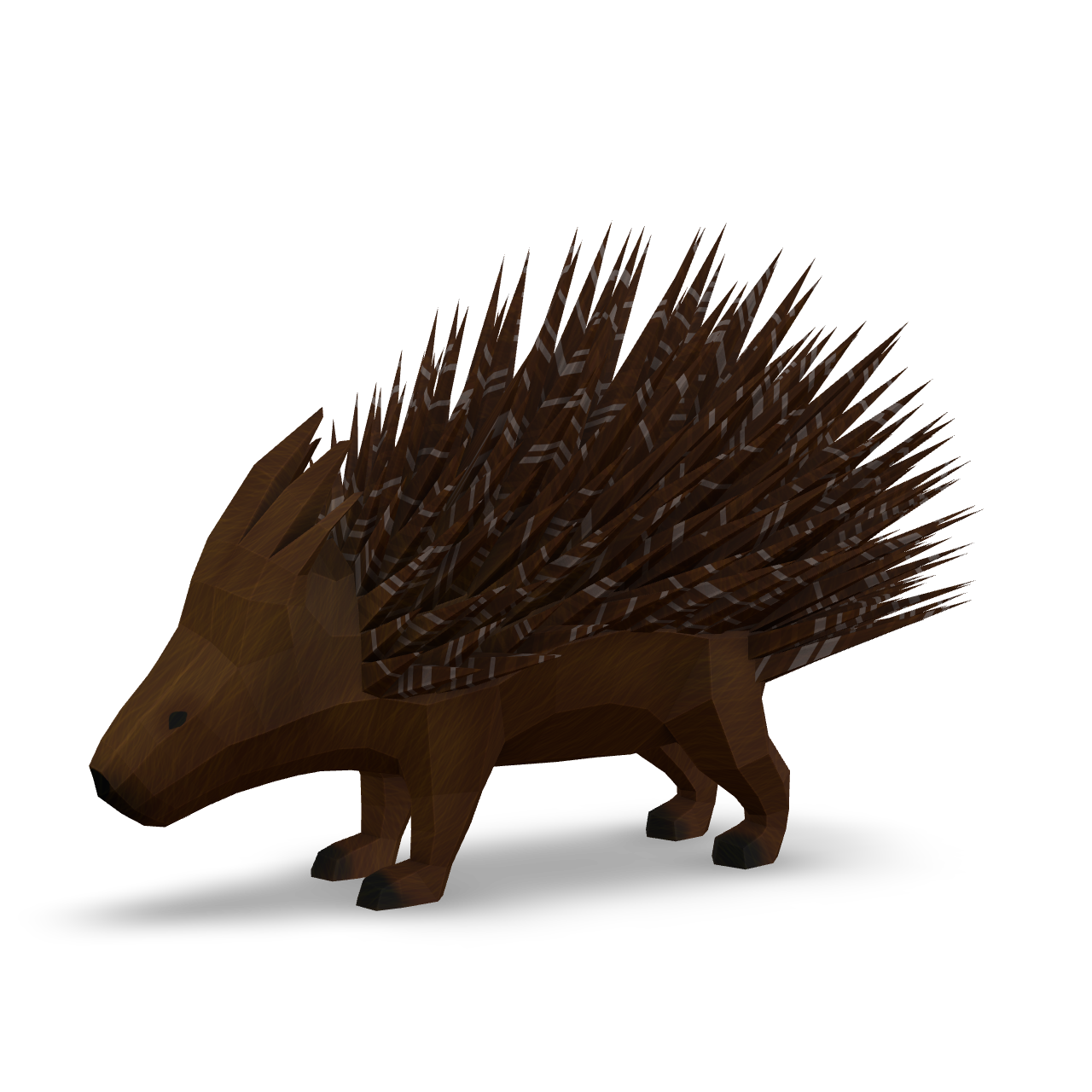 Low Poly Porcupine 3D Model