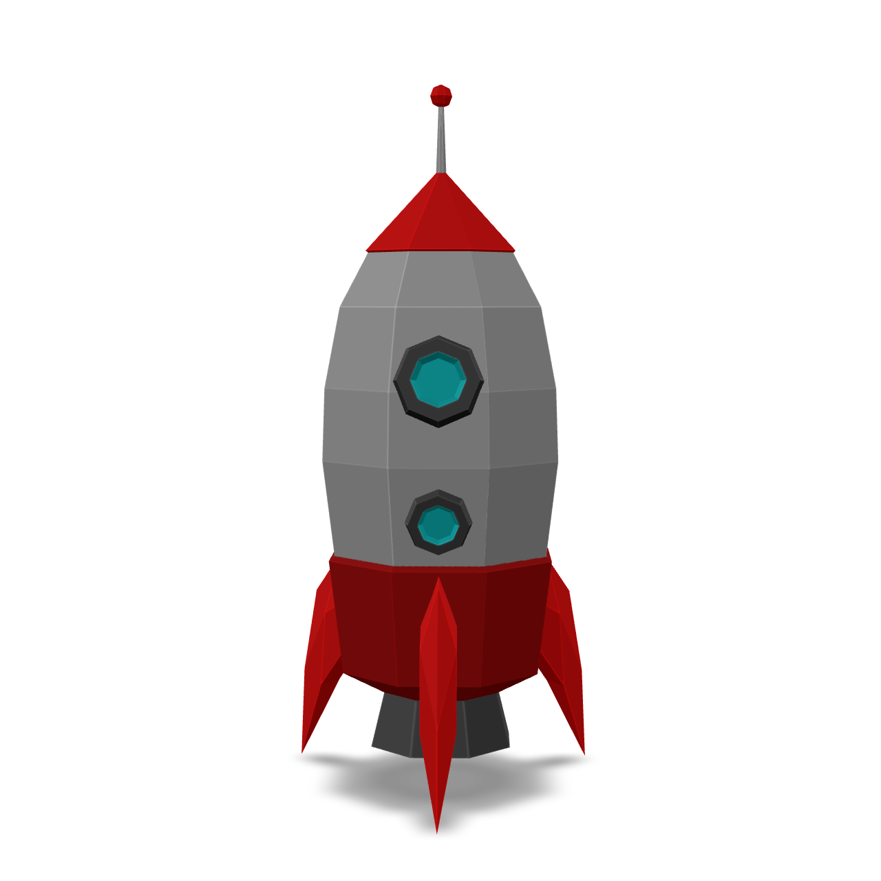 Retro Rocket Model 3D Model
