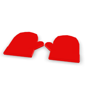 Red Winter Mittens 3D Model