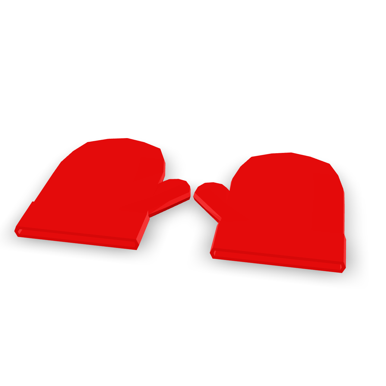 Red Winter Mittens 3D Model