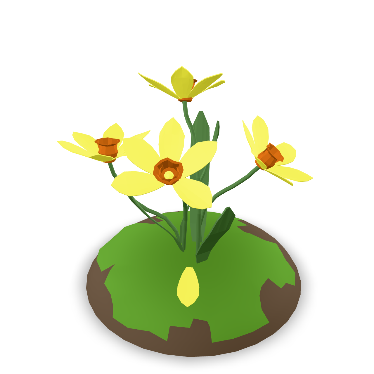 Low Poly Daffodils 3D Model