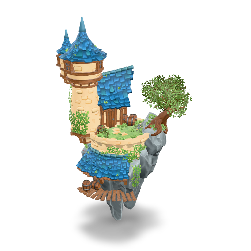 Stylized Fantasy Island 3D Model