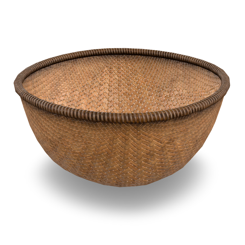 Woven Basket Bowl 3D Model