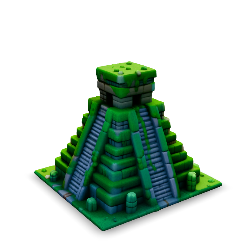 Stylized Mayan Pyramid 3D Model