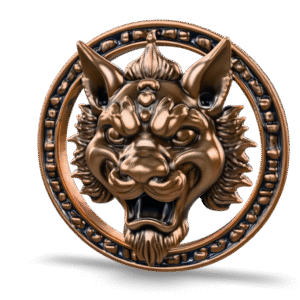 Bronze Wolf Medallion 3D Model