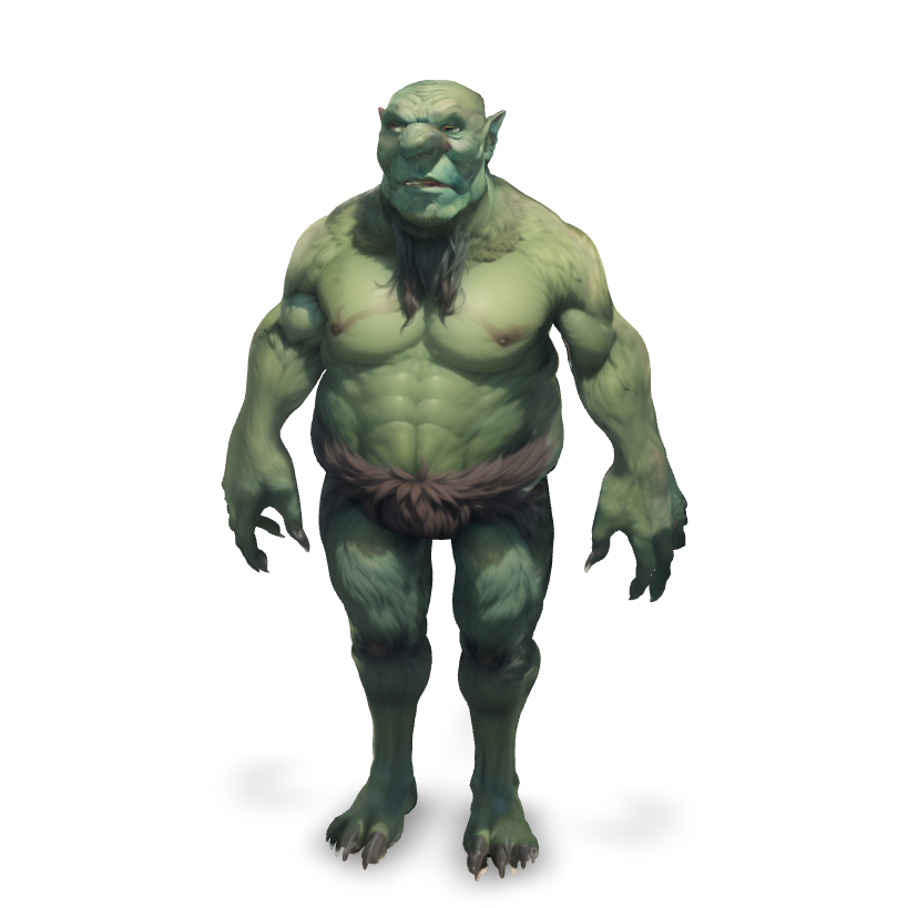 Green Ogre Warrior 3D Model