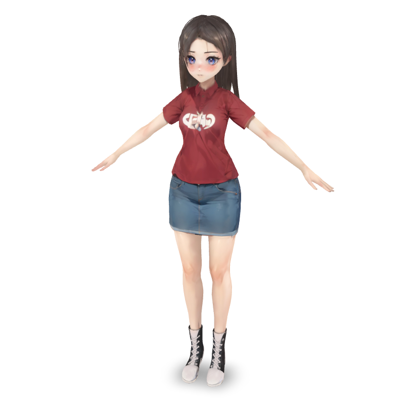 Anime Girl Casual 3D Model