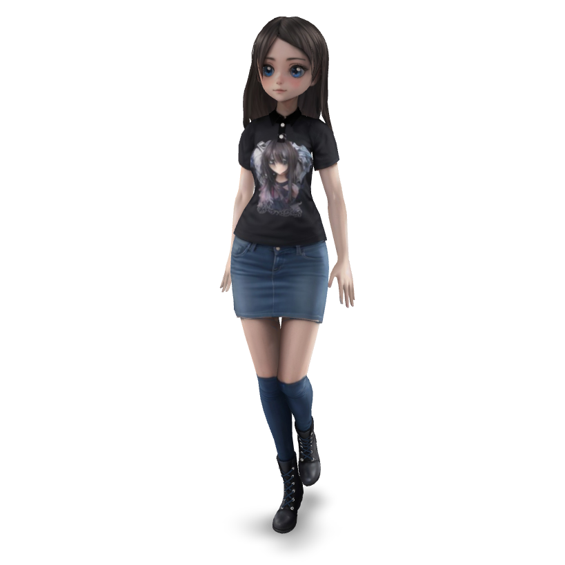 Anime Girl Character 3D Model