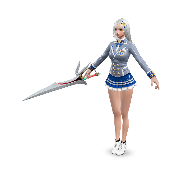 Anime Schoolgirl Warrior 3D Model
