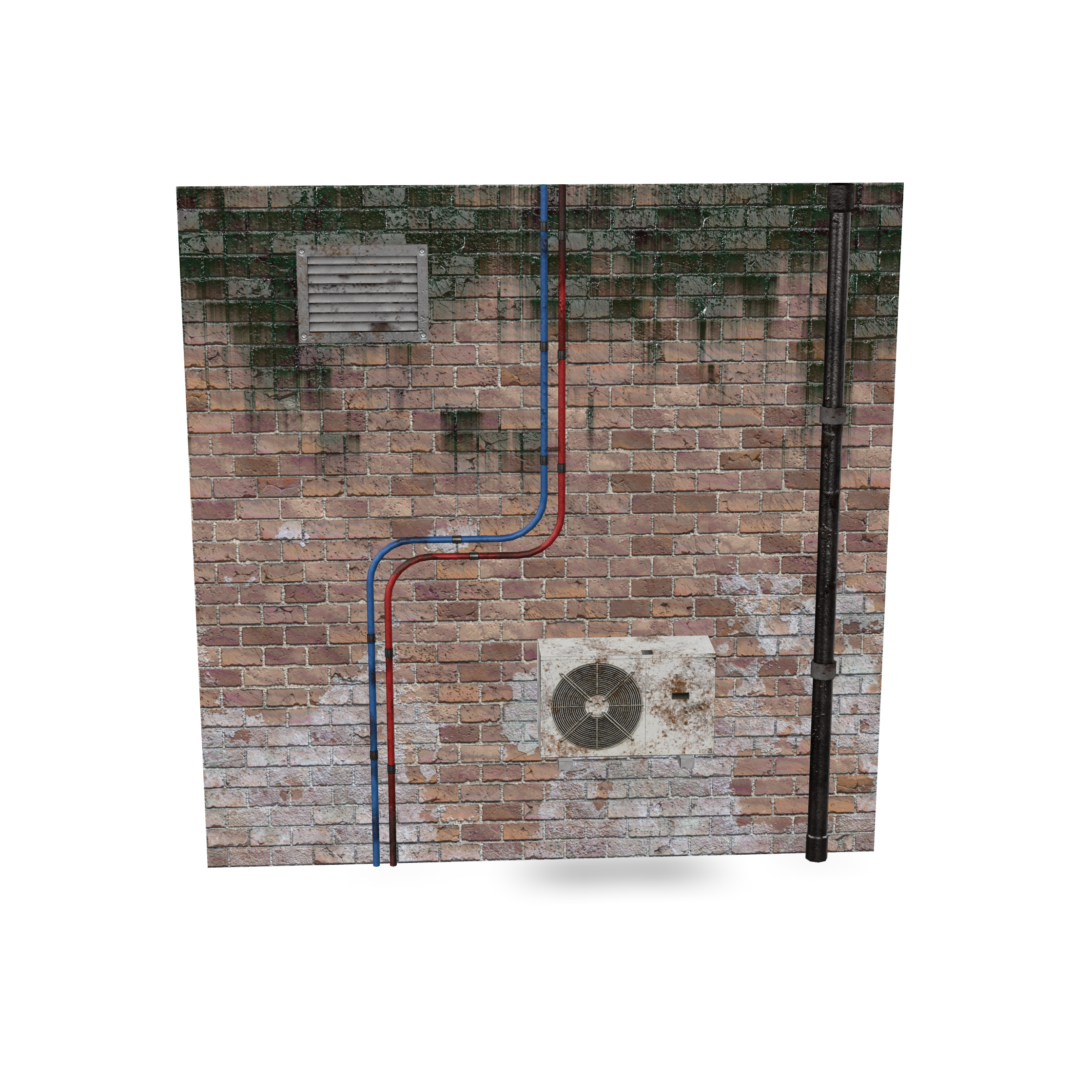 Urban Wall Detail 3D Model