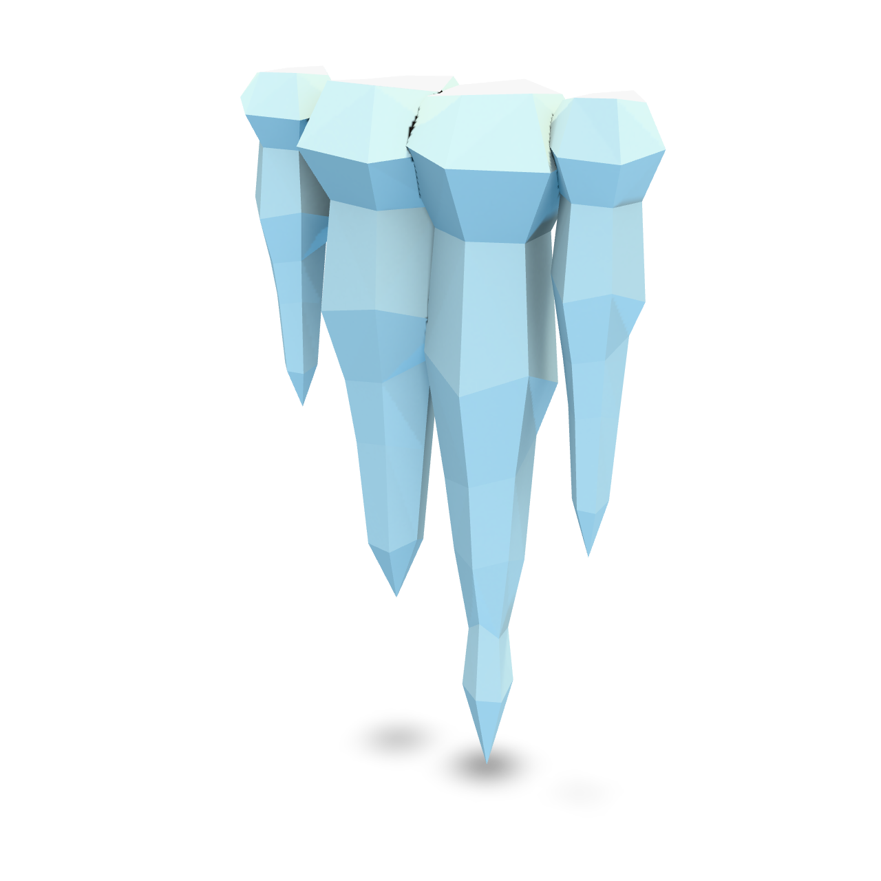 Low Poly Icicles 3D Model