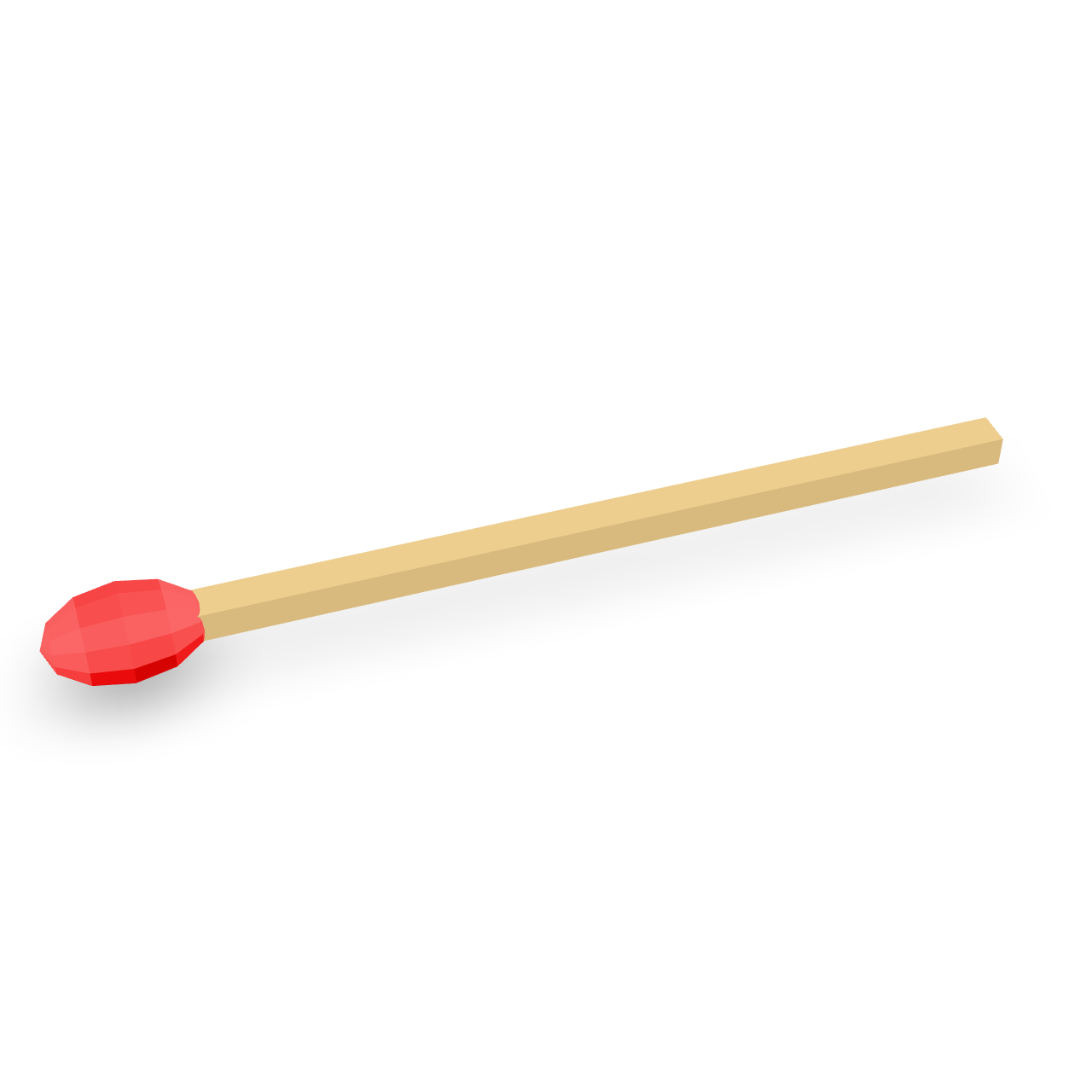Low Poly Matchstick 3D Model