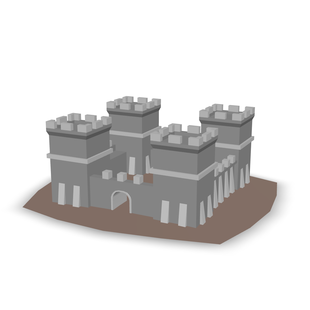 Simple Stone Castle 3D Model