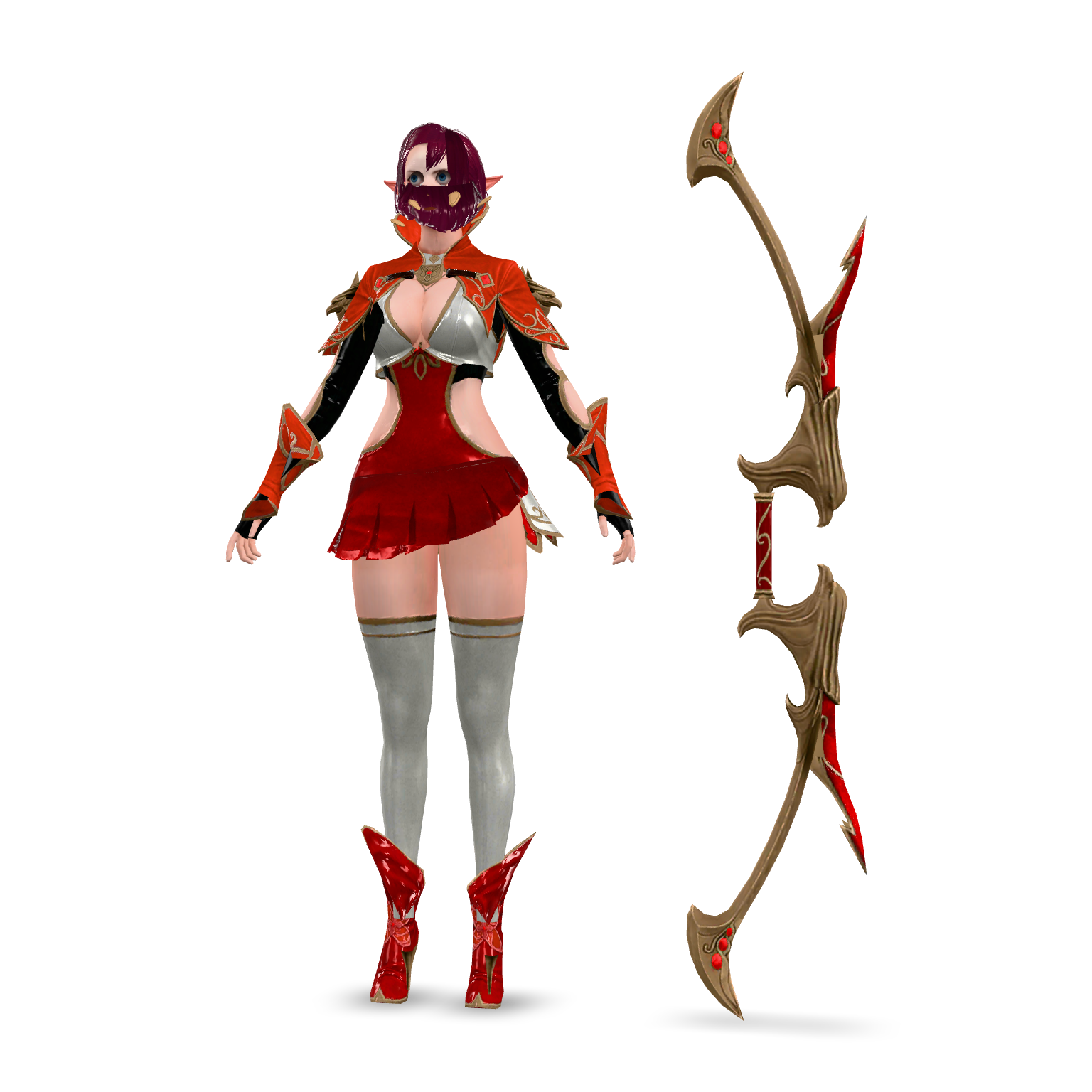 Crimson Archer Elf 3D Model