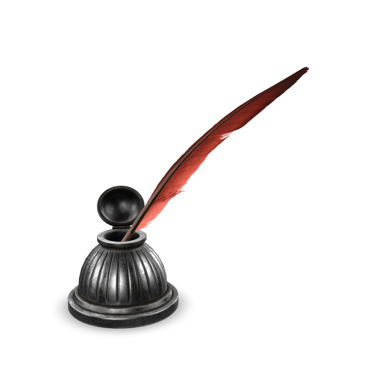 Inkwell and Quill 3D Model