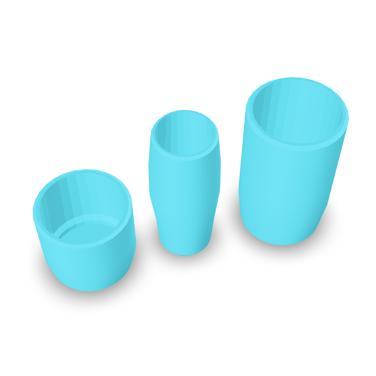 Cylindrical Container Set 3D Model