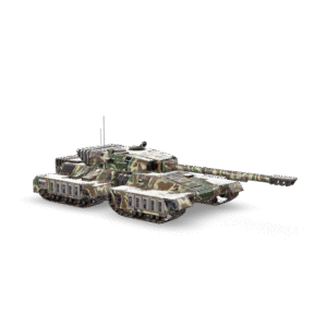 Camouflage Battle Tank 3D Model