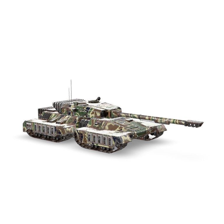 Camouflage Battle Tank 3D Model