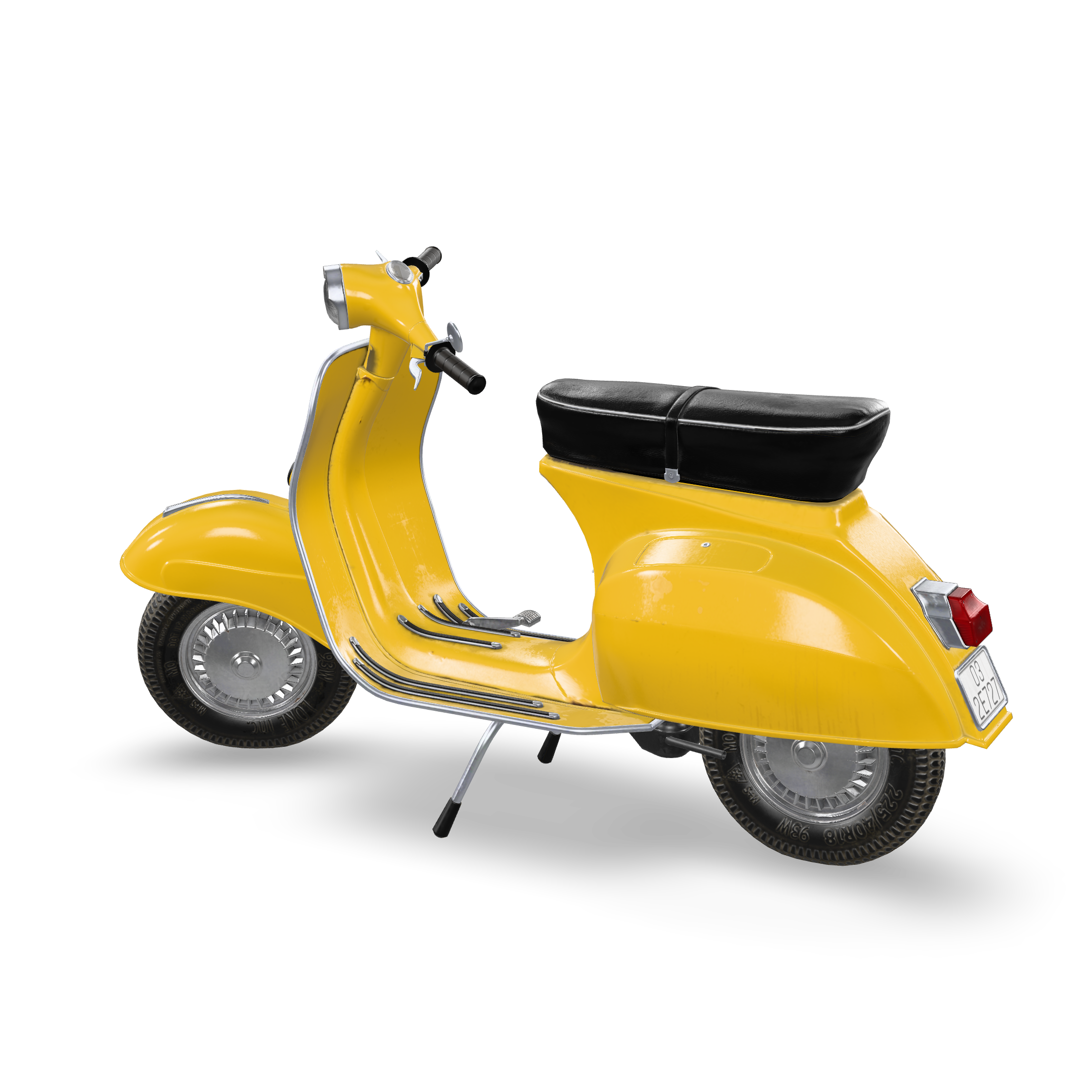 Vintage Yellow Scooter 3D Model
