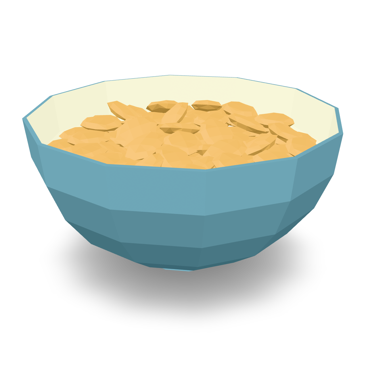 Low Poly Cereal Bowl 3D Model