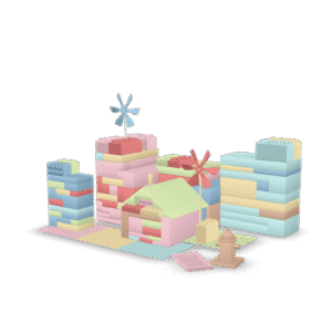 Pastel Block City 3D Model