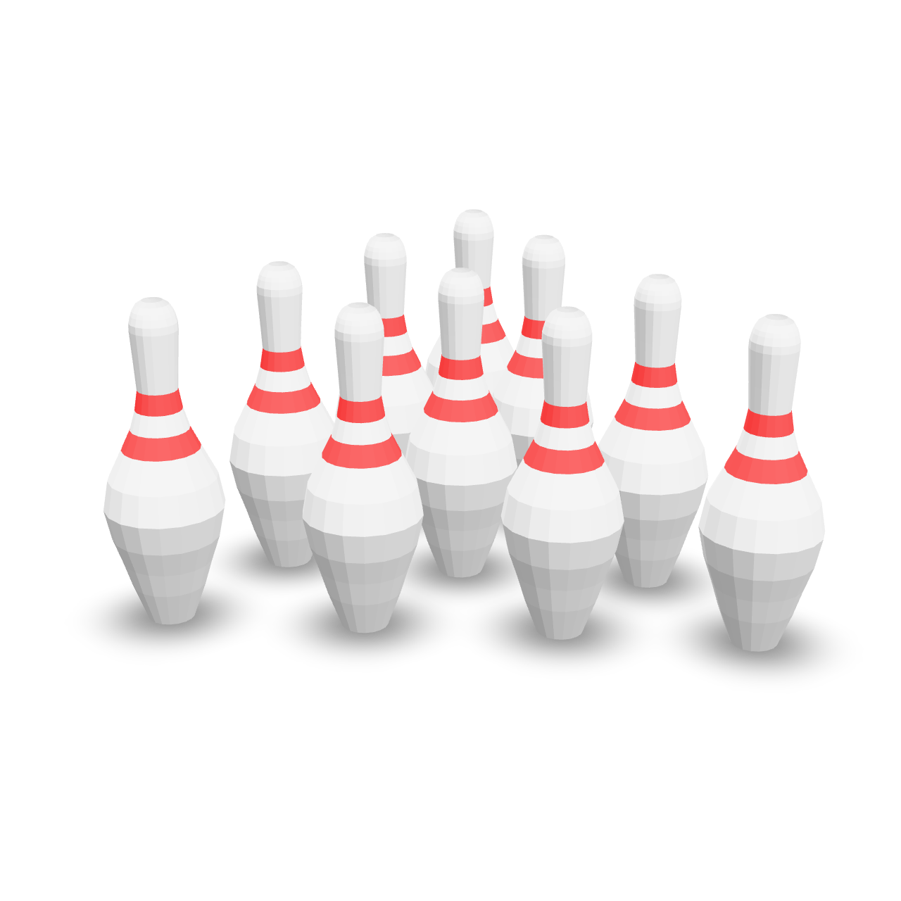 Bowling Pins Set 3D Model