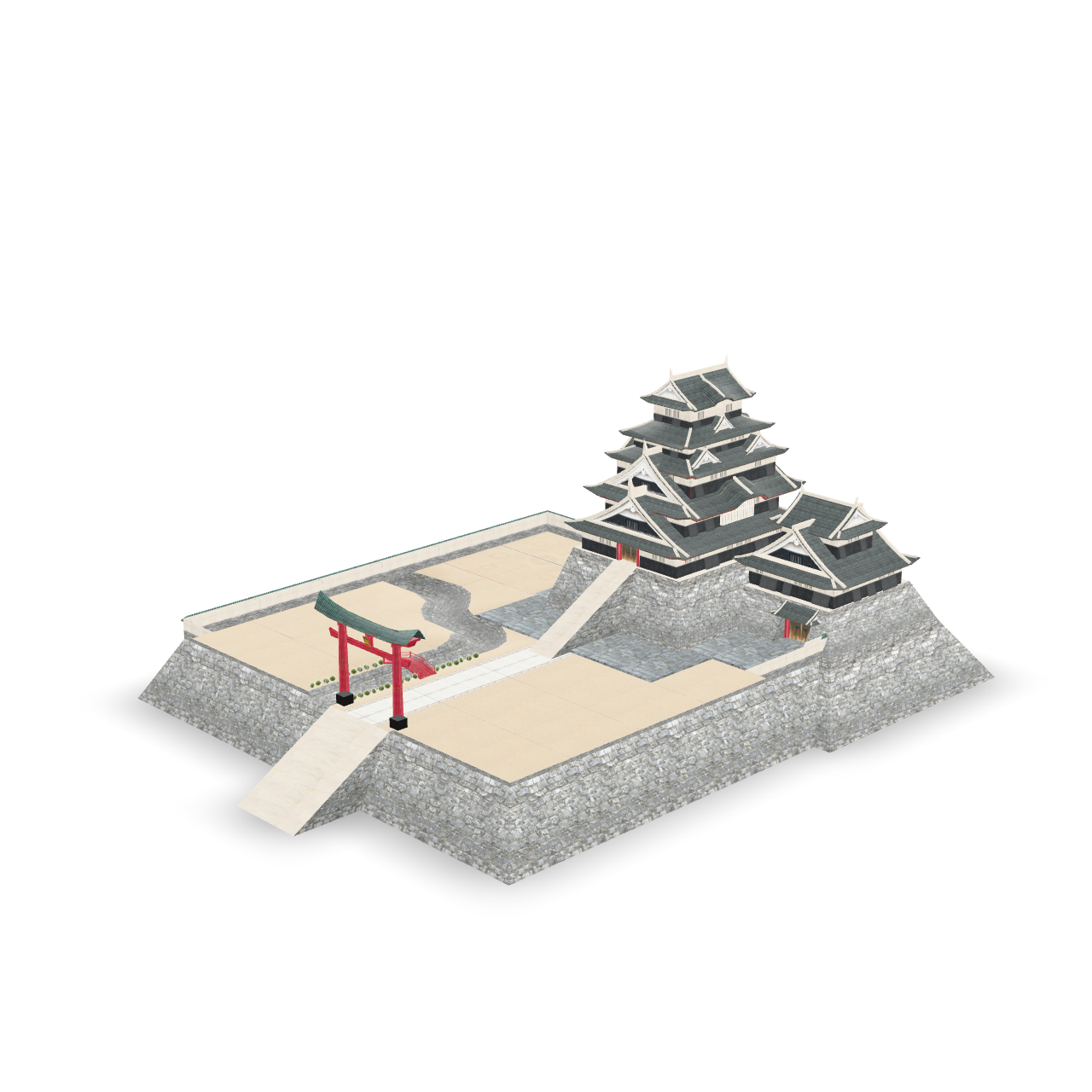 Japanese Castle Model 3D Model