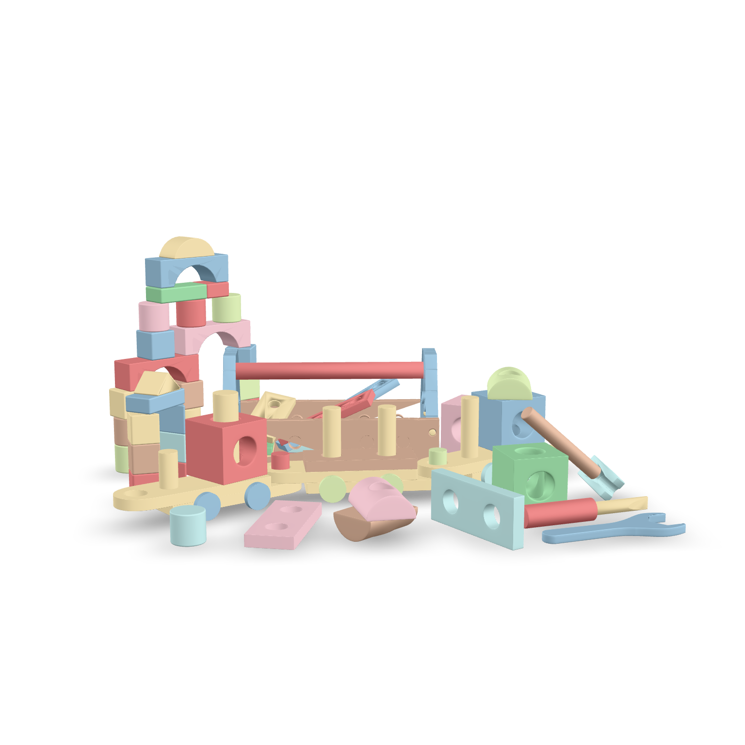 Wooden Toy Blocks 3D Model