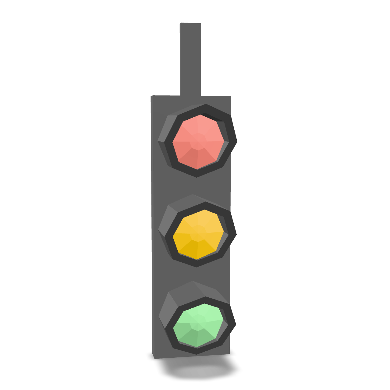 Low Poly Traffic Light 3D Model
