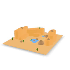 Stylized Desert Scene 3D Model