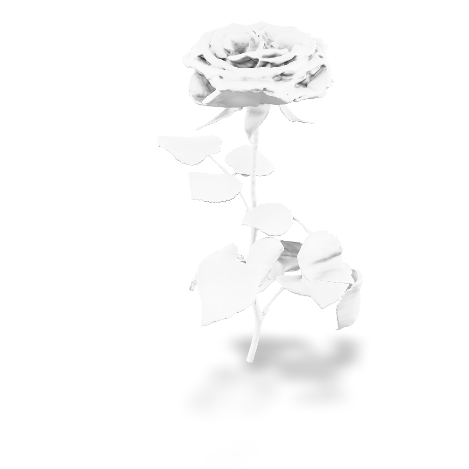 Elegant Rose Sculpture 3D Model
