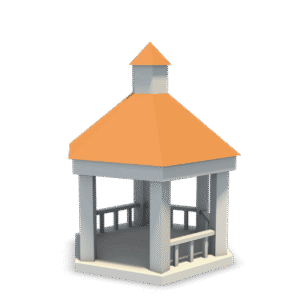 Simple Lowpoly Gazebo 3D Model
