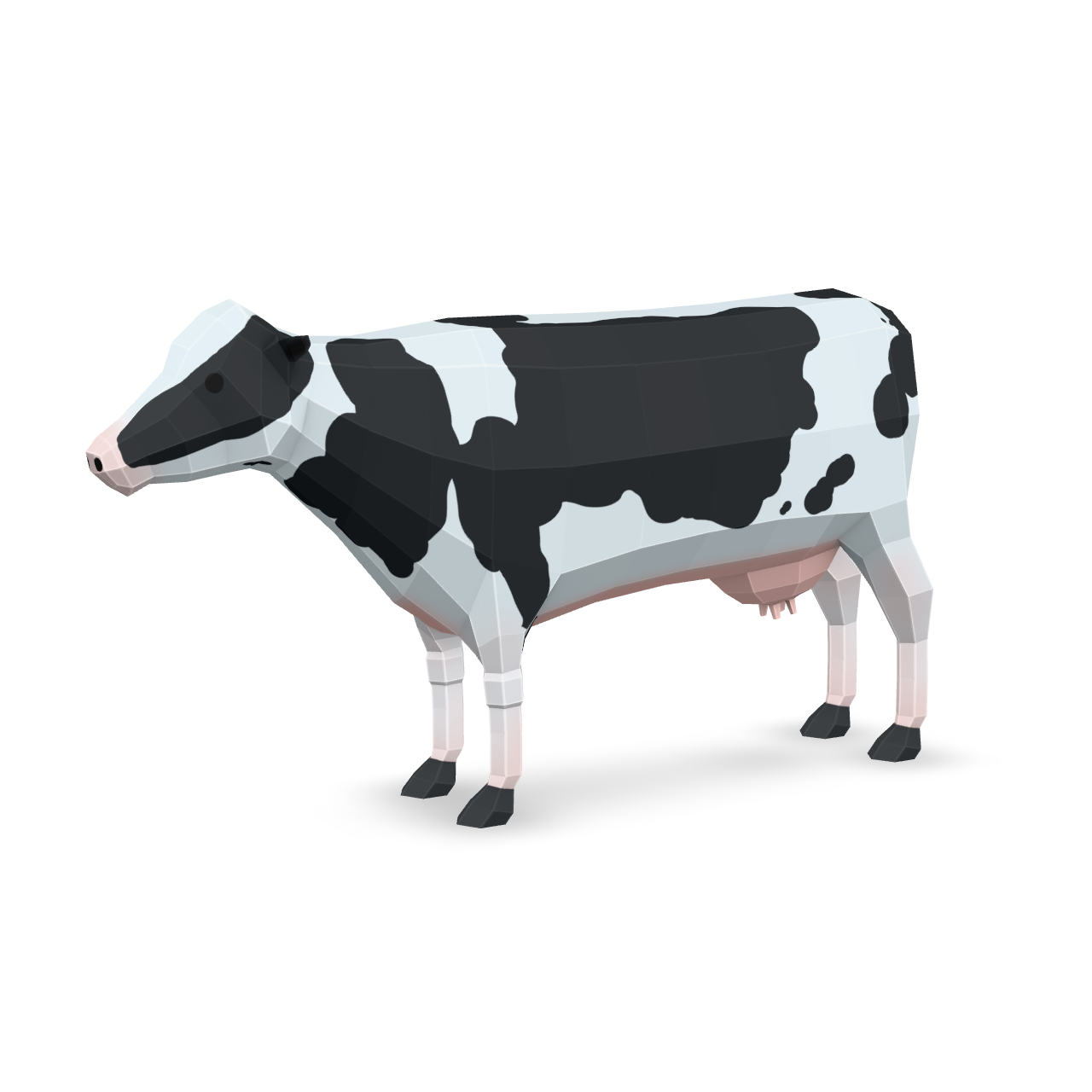 Low Poly Cow 3D Model