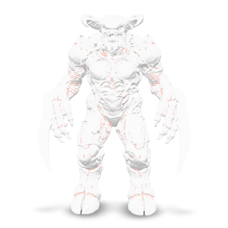 White Horned Demon 3D Model