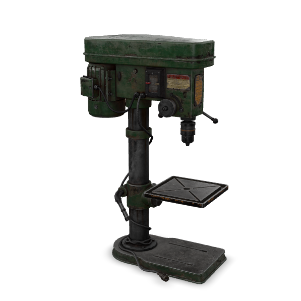 Vintage Drill Press 3D Model