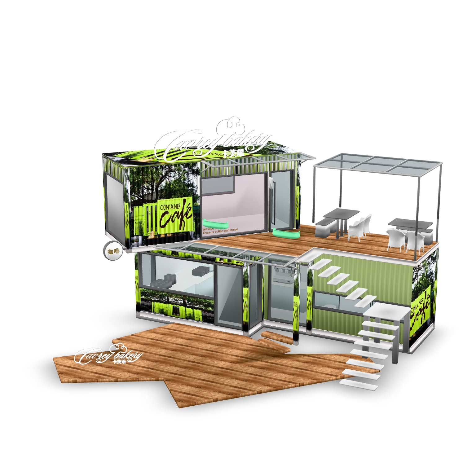 Container Cafe Model 3D Model