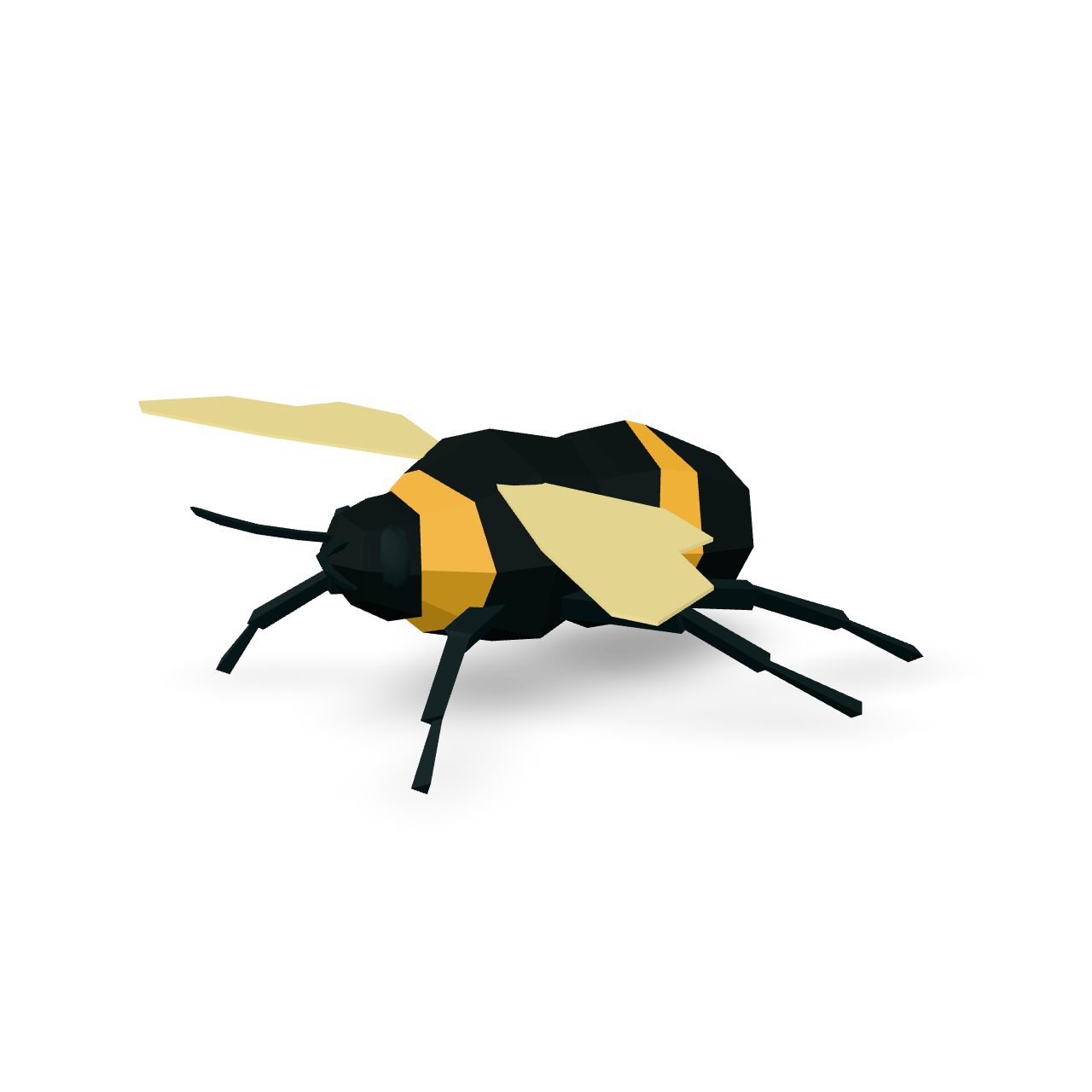 Low Poly Bumblebee 3D Model