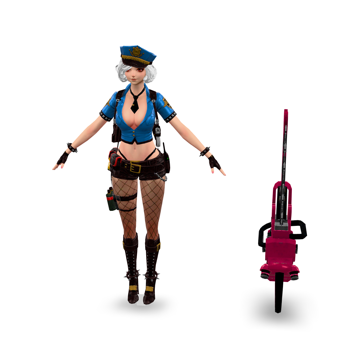 Stylized Police Girl 3D Model